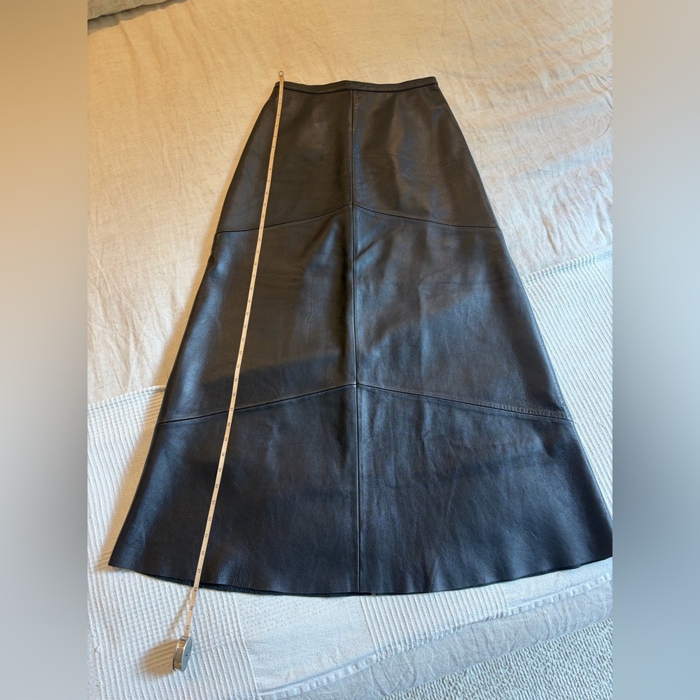 Black A-Line Leather Skirt
